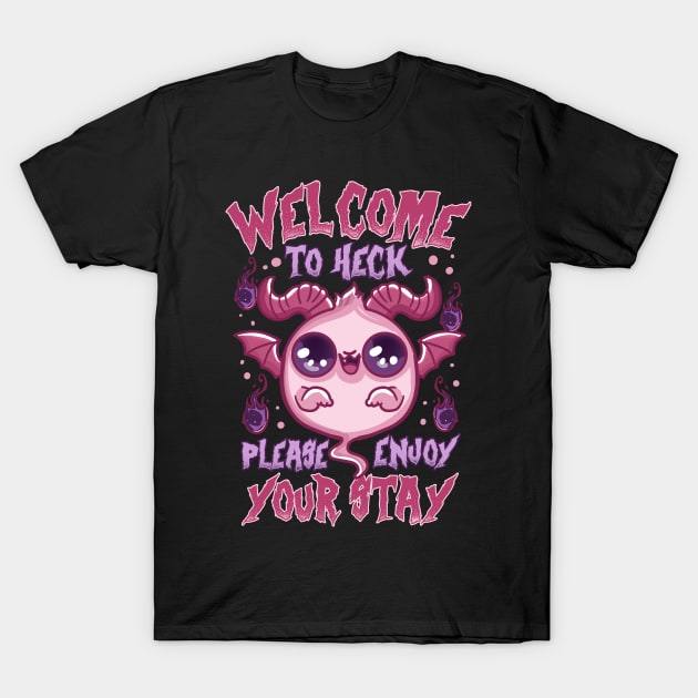 Halloween Welcome To Heck Funny T-Shirt by E